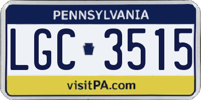 PA license plate LGC3515