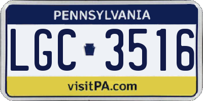 PA license plate LGC3516
