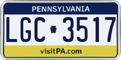PA license plate LGC3517
