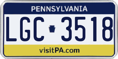 PA license plate LGC3518