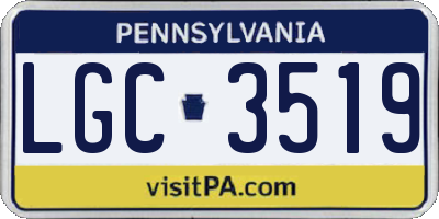 PA license plate LGC3519