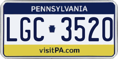 PA license plate LGC3520