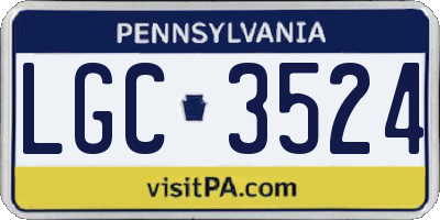 PA license plate LGC3524
