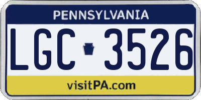 PA license plate LGC3526