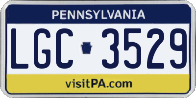 PA license plate LGC3529