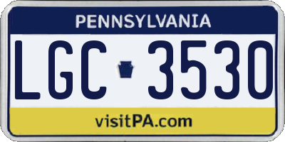 PA license plate LGC3530
