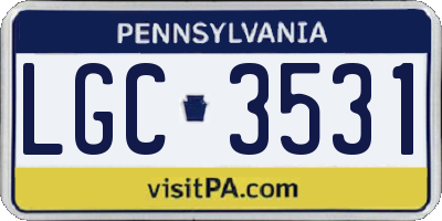 PA license plate LGC3531