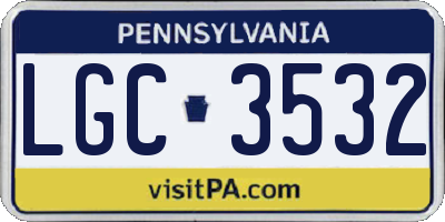 PA license plate LGC3532