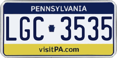 PA license plate LGC3535