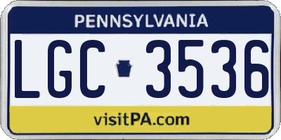 PA license plate LGC3536