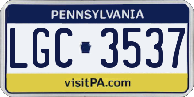 PA license plate LGC3537