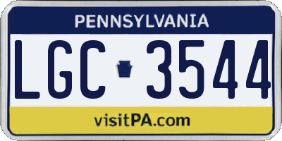 PA license plate LGC3544