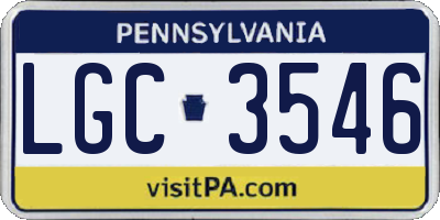 PA license plate LGC3546