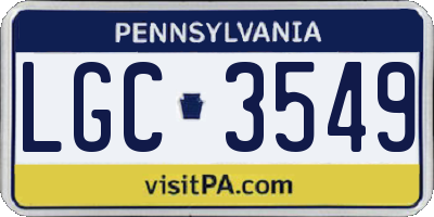 PA license plate LGC3549