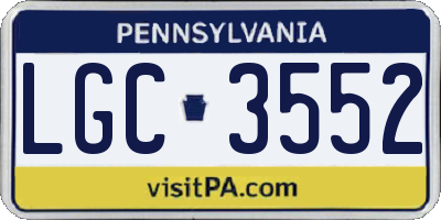 PA license plate LGC3552