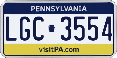 PA license plate LGC3554