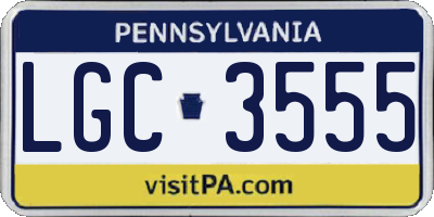 PA license plate LGC3555