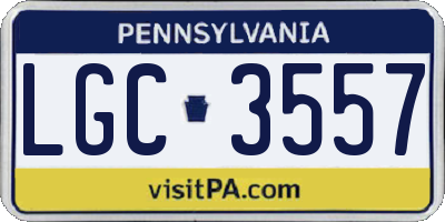 PA license plate LGC3557