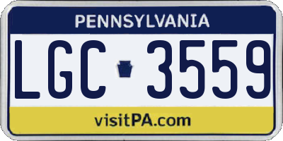 PA license plate LGC3559
