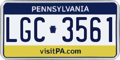 PA license plate LGC3561