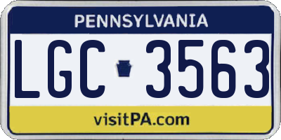 PA license plate LGC3563