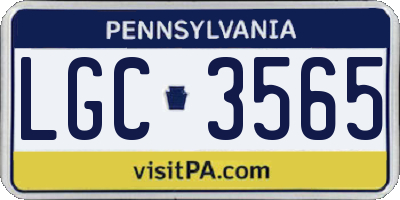 PA license plate LGC3565