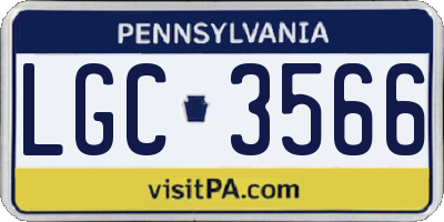 PA license plate LGC3566