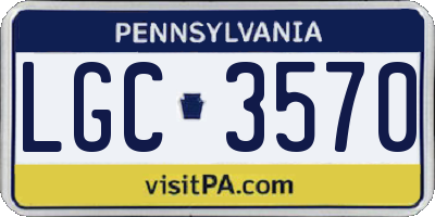 PA license plate LGC3570