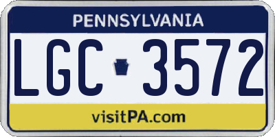 PA license plate LGC3572
