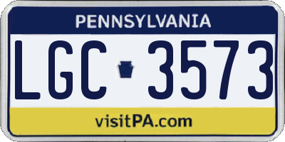 PA license plate LGC3573