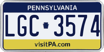 PA license plate LGC3574