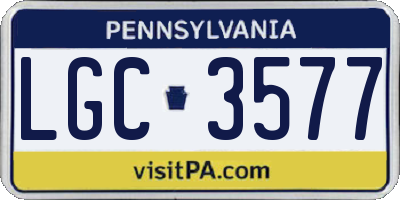 PA license plate LGC3577