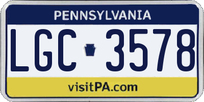 PA license plate LGC3578