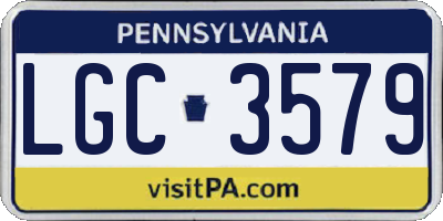 PA license plate LGC3579