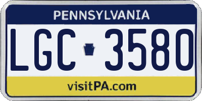 PA license plate LGC3580