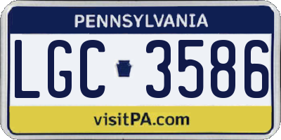 PA license plate LGC3586