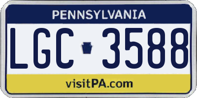 PA license plate LGC3588