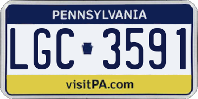 PA license plate LGC3591