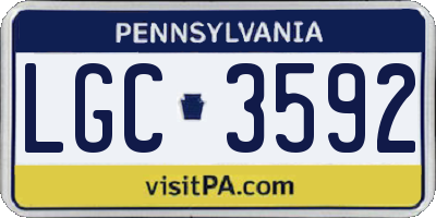 PA license plate LGC3592