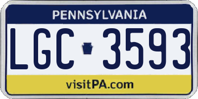 PA license plate LGC3593