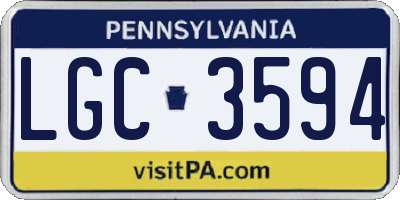 PA license plate LGC3594