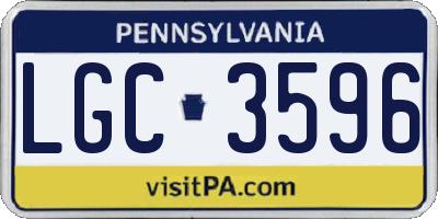 PA license plate LGC3596