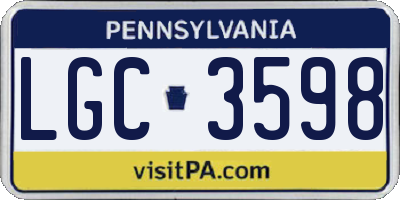 PA license plate LGC3598