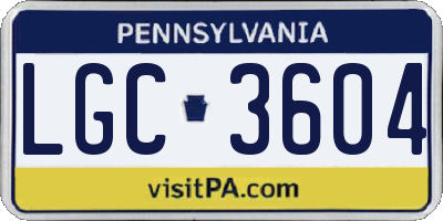 PA license plate LGC3604