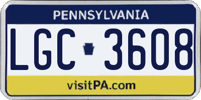 PA license plate LGC3608