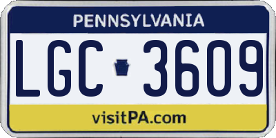 PA license plate LGC3609