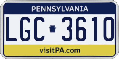 PA license plate LGC3610