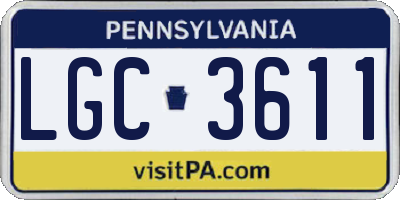 PA license plate LGC3611