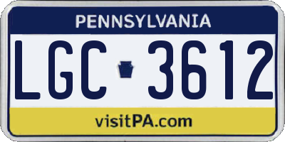 PA license plate LGC3612