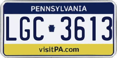 PA license plate LGC3613
